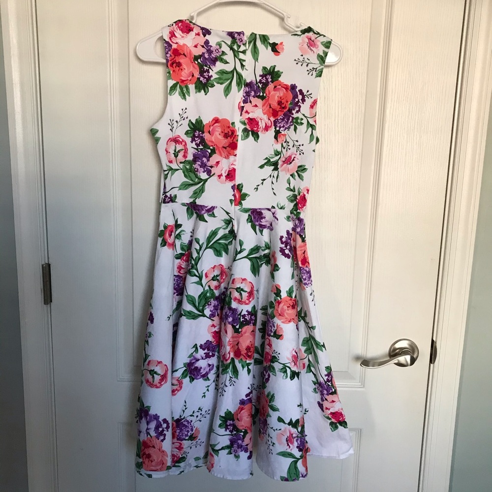 Grace Karin White Floral Dress Small S - Picture 8 of 8